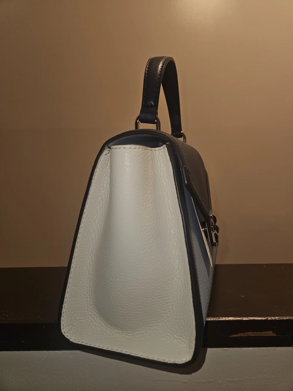 Michael Kors Two-Tone Navy and Light Blue Leather Top-Handle Satchel